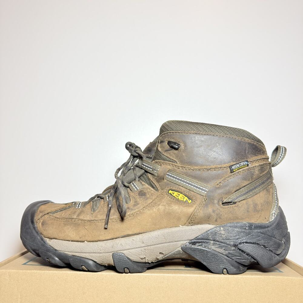 Keen Targhee II Mens 11 Mid Waterproof Hiking Boots Brown Suede Leather Trail